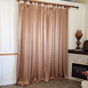 Satin Curtain Panels 2 pc Rod Pocket 110W x 83L Rich Gold Shine